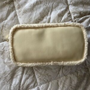 Stoney Clover Small Pouch with Sherpa Trim - Winter White